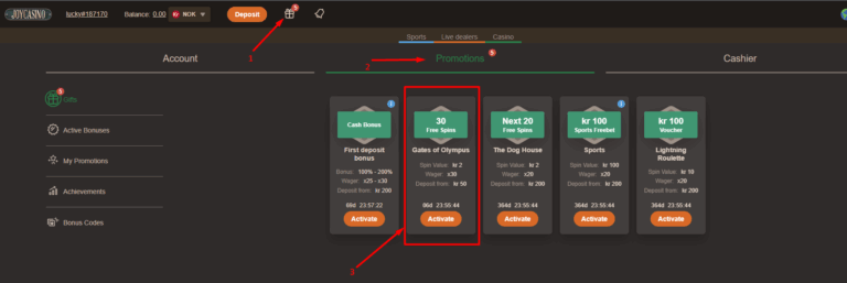 Joycasino 30 free spins