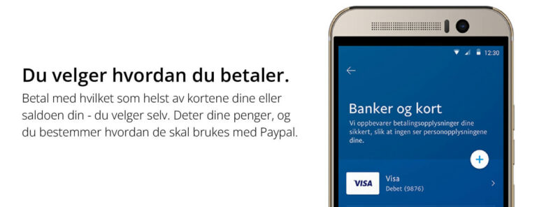 du velger hvordan du betaler med paypal