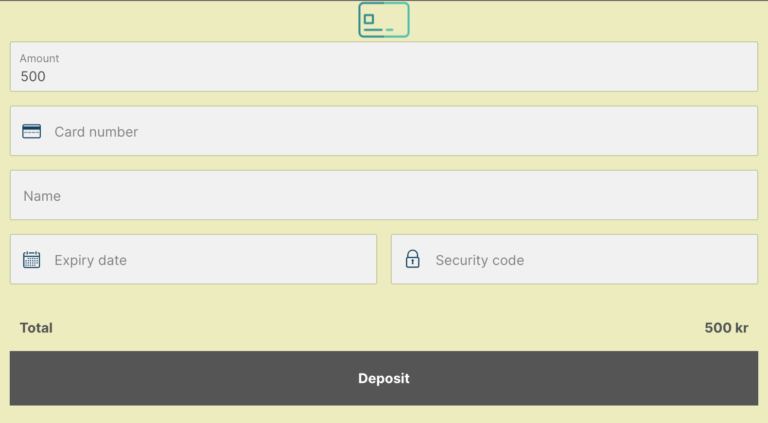 visa innskudd betaling