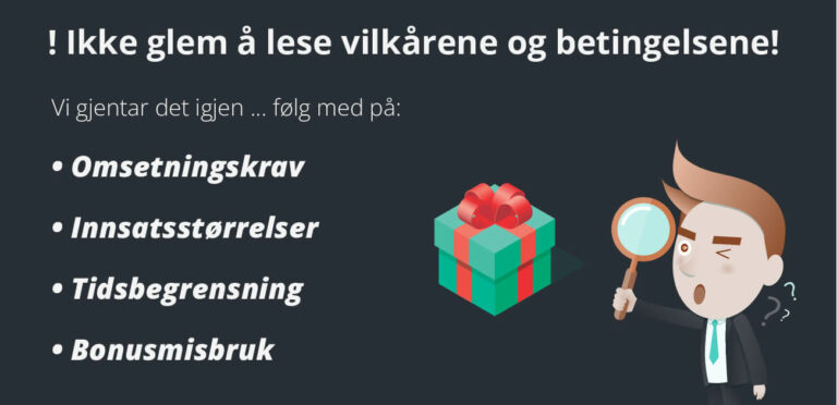 regler og vilkar for gratisspinn ikke glem