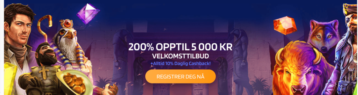 Quickslot Casino velkomstbonus Norge 5000 kr 