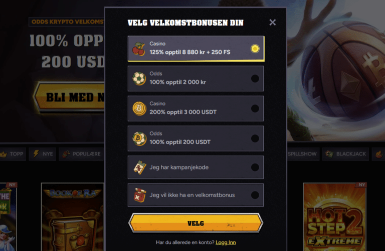 Wintino velkomstbonuser