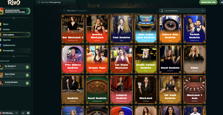 Live casino hos Rivo Casino