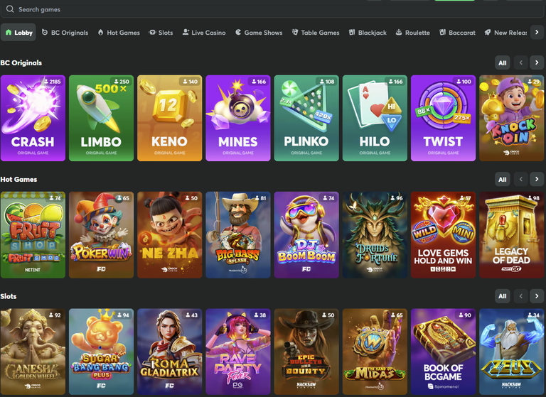 casinospill hos bc game casino