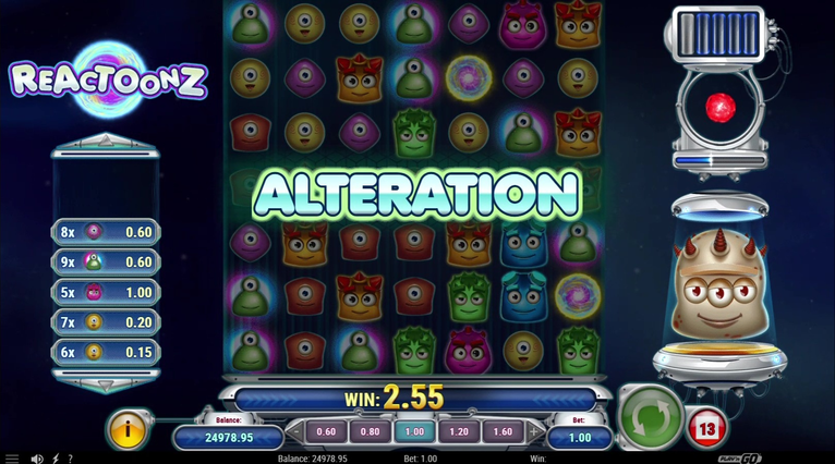 Alteration funksjonen i Reactoonz